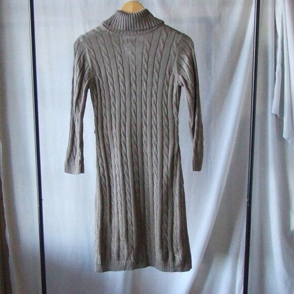 Calvin Klein dress sweater long sleeved taupe brown pull over mock cowl neutral - Picture 13 of 16